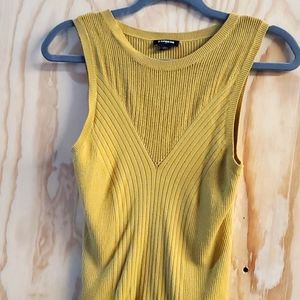 Mustard yellow sleevless knit shirt